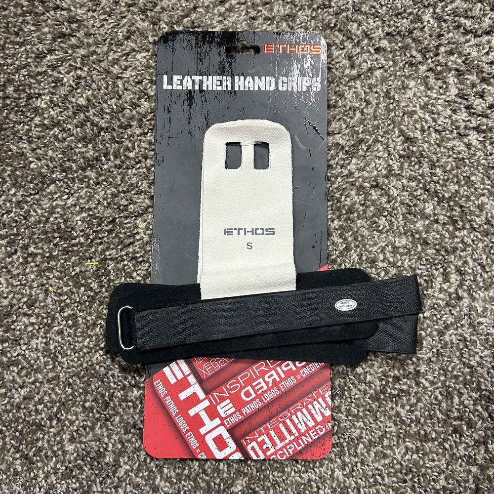 Ethos Leather Hand Grips Small‎ White Weight Lifting Gym Wrist Wraps Neoprene